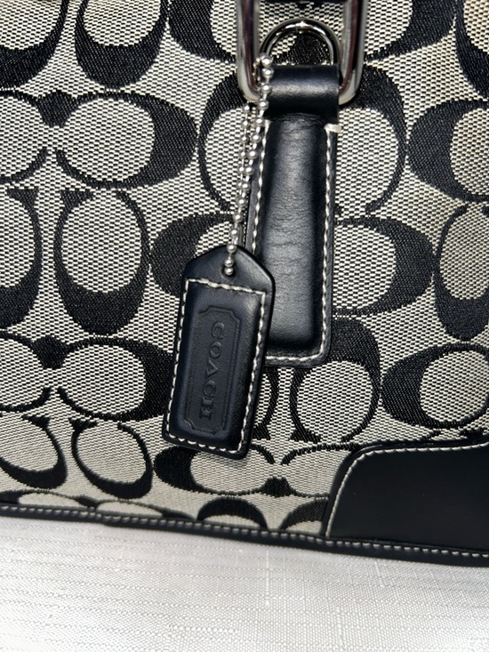 Coach Vintage Black Satchel with Leather Trim and Chrome Hardware - Picture 7 of 16